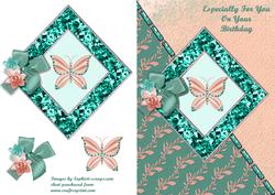 Jade & Peach Butterfly - Birthday