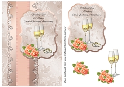 Champagne & Roses Coral Wedding Anniversary
