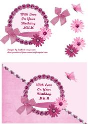 Pink Flowers on Jewelled Frame