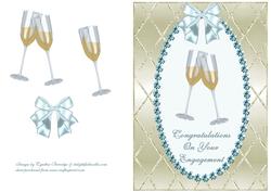 Champagne Glasses Card Front - Engagement