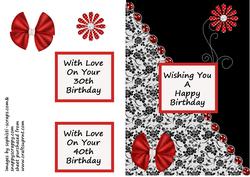 Red & White Daisy - 30th & 40th Birthday