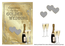 Champagne and Hearts 50TH Anniversary Card