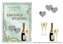 Champagne and Hearts 55TH Anniversary Card