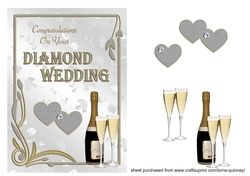Champagne and Hearts 60TH Anniversary Card