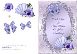 Pansies on Lilac Oval Frame