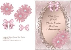 Daisies on Pink Oval Frame - Anniversary