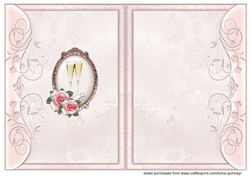 Pink Border Edge 1st Anniversary Card Insert