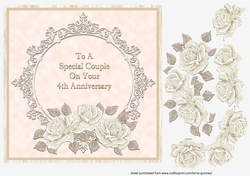 Rose Frame 4th Anniversary Card