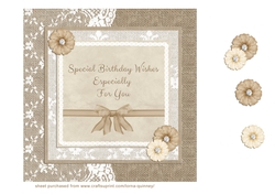 Rustic Lace Birthday Card