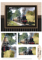 Steam Train Landscape Card - Birthday/Fathers Day