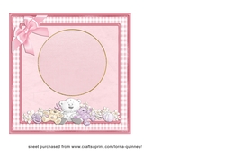 Baby Bear New Baby Girl Card - Insert