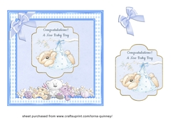 Teddy Bear New Baby Boy Card