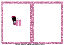 A5 Pink Phone & Present Birthday Card Insert