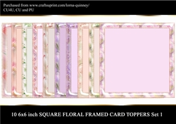 Square Floral Frame Card Fronts Set 1