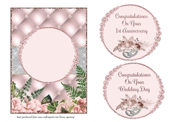 Rose Gold First Anniversary Card