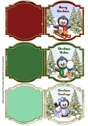 Christmas Penguins Mini Cards 3