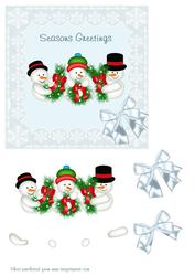 Snowmen in Lace Frame