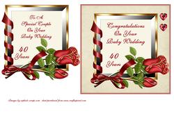 Roses & Ribbon Frame - Ruby Wedding