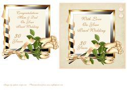 Roses & Ribbons Frame - Pearl Wedding