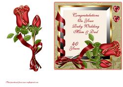Roses & Ribbons - Ruby Wedding Mum & Dad