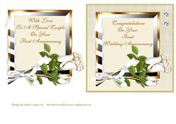 Roses & Ribbon Frame - 1st Anniversary