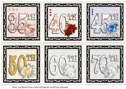 Floral Anniversary Toppers 35th - 70th