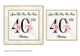 Floral Number 40 Birthday Card Front
