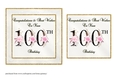 Floral Number 100 Birthday Card Front