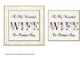Floral WIFE Mothers Day Card Front