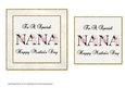 Floral NANA Mothers Day Card Front
