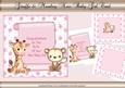 Giraffe & Monkey New Baby Girl Card Mini Kit