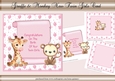 Giraffe & Monkey Twin Girls Card Mini Kit