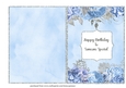 Blue & Silver Roses Quick Birthday Card