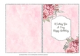 Pink & Silver Roses Quick Birthday Card