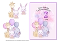 Animal Themed Daughter Birthday Card - 2nd Birthday