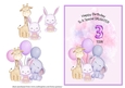 Animal Themed Daughter Birthday Card - 3rd Birthday