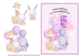 Animal Themed Daughter Birthday Card - 5th Birthday