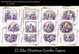 12 Lilac Christmas Candle Toppers