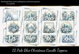 12 Pale Blue Christmas Candle Toppers