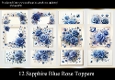 12 Dark Blue Rose Toppers