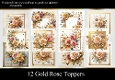 12 Gold Rose Toppers