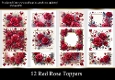 12 Red Rose Toppers