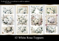12 White Rose Toppers
