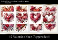 12 Valentine Hearts Toppers Set 1
