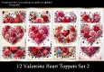 12 Valentine Hearts Toppers Set 2
