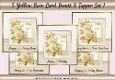 5 Yellow Rose Card Fronts & Topper Set 1