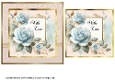 Pale Blue Roses Birthday Card Front