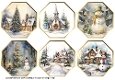 Gold Octagonal Christmas Scene Toppers