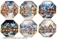 Gold Octagonal Christmas Village Toppers