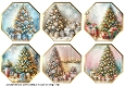 Christmas Trees Octagonal Toppers